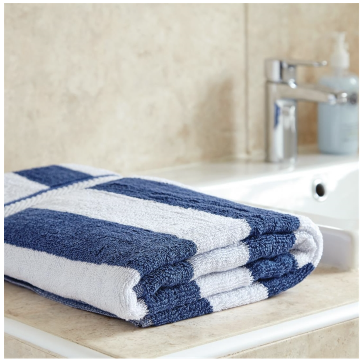 blue bath towel